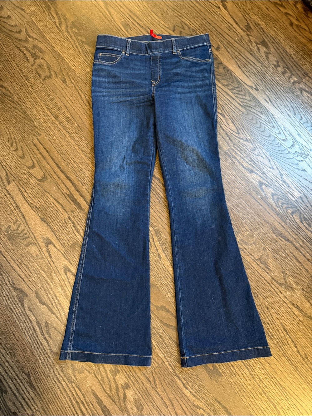 SPANX Dark Blue Flared Stretch Jeans